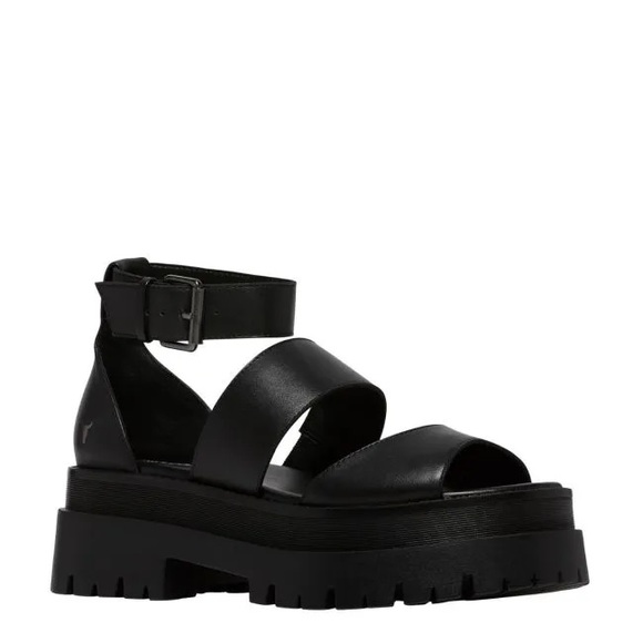 WINDSORSMITH, THRILLED BLACK LEATHER SANDAL, black size 7 - Picture 3 of 6